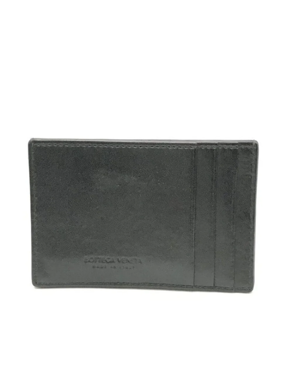 Bottega Veneta Intrecciato Leather Card Case Wallet Black